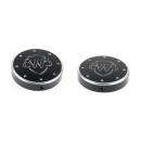 Cult-Werk 2-teilig fork tube cap bolt Abdeckungsset, Logo – Softail: 20-24 FXST Softail Standard 107; 18-20(NU)FLFB Fat Boy 107; 18-24 (NU) FLFBS Fat Boy 114; 25-26 FLFB Fat Boy 117; 18-20 (NU) FXBB Street Bob 107; 18-25 (NU) FXBBS Street Bob 114; 25-26 F