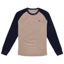 13 1/2 Waffle jersey sand/navy, Size L