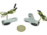 Elypse Front Turn Signals for M8 Softail Chrome Smoke LED