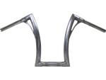 380 Tall Flow Bar Super Fat Handlebar for M8 Softail with 1 1/4" Clamp Diameter 3-Hole Raw 1,4" Throttle By Wire