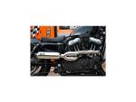 BSL Exhaust Bomb V2 Exhaust System , Polished Smooth Heat Shield, Polished Adjustable High End Cap, Polished 4"- BSL Auspuffanlage für Harley Davidson 04-16 Sportster