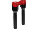 8" Clubstyle Straight Risers With Red Clamp Black 1"