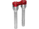 10" Clubstyle Straight Risers With Red Clamp Silver 1"