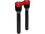 12" Clubstyle Straight Risers With Red Clamp Black 1"