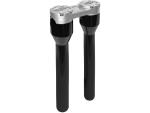 12" Clubstyle Straight Risers With Silver Clamp Black 1"