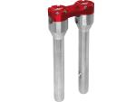 12" Clubstyle Straight Risers With Red Clamp Silver 1"
