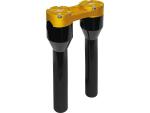 8" Clubstyle Straight Risers With Gold Clamp Black 1 1/4"