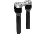 8" Clubstyle Straight Risers With Silver Clamp Black 1 1/4"