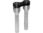 8" Clubstyle Straight Risers With Black Clamp Silver 1 1/4"