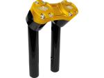 6" Clubstyle Pullback Risers With Gold Clamp Black 1"