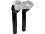 6" Clubstyle Pullback Risers With Silver Clamp Black 1"