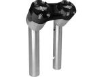 6" Clubstyle Pullback Risers With Black Clamp Silver 1"
