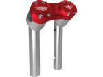 6" Clubstyle Pullback Risers With Red Clamp Silver 1"