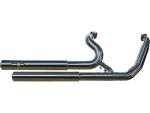 BSL Top Chopp Staggered Floorboard Auspuffanlage, ohne Hitzeschild, poliert glatt Endkappe, poliert 2,5