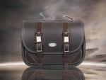 MCJ Classic Brown Bag  Seitentasche Leder mit Halterung für Harley , Triumph, Kawasaki, Victory, Triumph, Royal Enfield