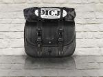 Motorradtasche MCJ Black Python Exclusive Bag Seitentasche Leder mit Halterung für Harley , Victory, Kawasaki, Triumph, Royal Enfield.