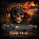 Zard - Slip-On mufflers set. Black stainless - für Harley-Davidson® 17-24 FLT/Touring  Auspuffanlage Auspuff