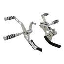 Rick’s Motorcycles – vorverlegte Fußrastenanlage. O-ring. +4". poliert – 18-26 Softail