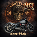 MCJ - 2 in 2 Big Short, in Schwarz oder Chrom, mit Krümmer, Hitzeschutz (mit oder ohne Löcher), Halterungen und  Endkappen wählbar - SOFTAIL FAT BOY SPECIAL 1580-1690 BIS BJ. 2016