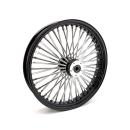 48 Fat Spoke Vorderrad 3,50 x 21 DF schwarz/Edelstahl - Felgen / Wheels für Harley Davidson Modelle mit TÜV Zulassung