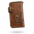 CnP Choppers n Partys Wallet in Braun (Logo Stempel) Biker Geldbeutel Motorrad Totenkopf Lilie