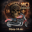 MCJ - 2 in 1 Megaphone in Chrom oder Schwarz mit Krümmer - SPORTSTER 883-1200 BJ. 2004 BIS 2013