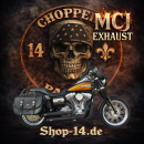 MCJ - 2 in 2 Royal Short , in Schwarz oder Chrom, mit Krümmer und Hitzeschutz  (mit oder ohne Löcher) alle Halterungen dabei - DYNA FAT BOB - WIDE GLIDE BIS 2016