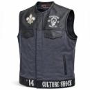Choppers n Partys Lederweste Leder/Jeans Grau Biker