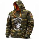 CnP Choppers n Partys Camouflage Skull Bandana Zipped Hood